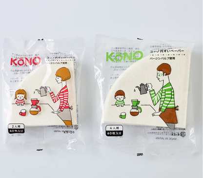 Kono filtre en papier (40 filtres) - 4 Tasses